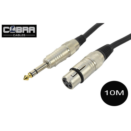 XLR (F) To Stereo 1/4 inch Jack Lead 10m