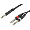2 X Mono Jack To 1 X Stereo Jack Leads 0.5m from Instruments4music