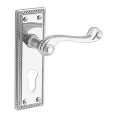 ASEC URBAN Classic Victorian Plate Mounted Euro Lever Furniture - Polished Nickel (Visi)