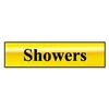 Image of ASEC Showers 200mm X 50mm Gold Self Adhesive Sign - Gold