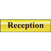 Image of ASEC Reception 200mm x 50mm Gold Self Adhesive Sign - 1 Per Sheet