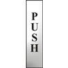 Image of ASEC Push 200mm x 50mm Chrome Self Adhesive Sign - 1 Per Sheet