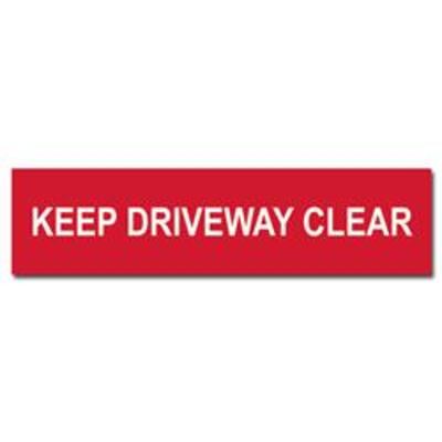 ASEC Keep Driveway Clear Sign 200mm x 50mm - 200mm x 50mm