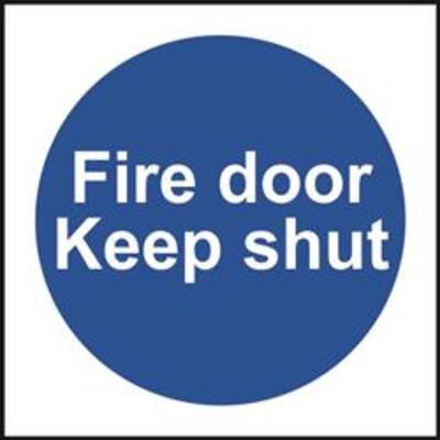 ASEC Fire door Keep shut Sign 100mm x 100mm - 100mm x 100mm