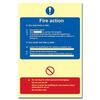 Image of ASEC Photoluminescent Fire Action Procedure Sign 200mm x 300mm - 200mm x 300mm