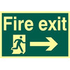 Image of ASEC Fire Exit 200mm x 300mm PVC Self Adhesive Photo luminescent Sign - Right