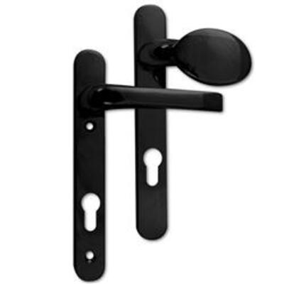ASEC 92 Lever/Pad UPVC Furniture - 220mm Backplate - Black