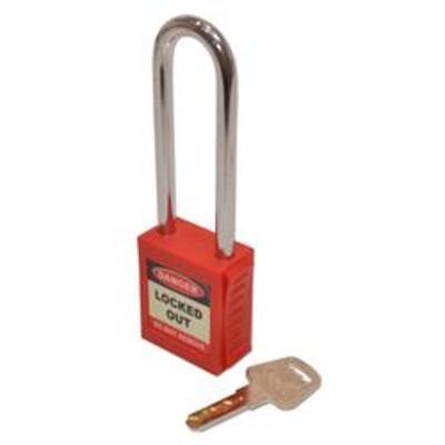 ASEC Safety Lockout Tagout Padlock Long Shackle - Yellow