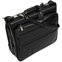 San Babila Top Grain Leather Wheeled Garment Carrier / Suiter Bag - Black San Babila Top Grain Leather Wheeled Garment Carrier / Suiter Bag - Black