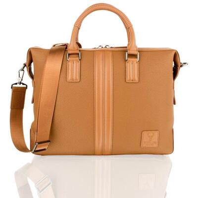 Woodland Leather Tan Tote Bag 14.0” with Central Compartment