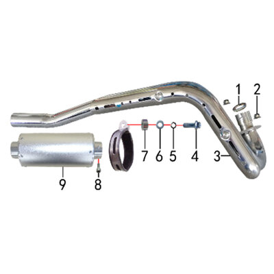 M2R KXF125 Pit Bike Exhaust Front Pipe