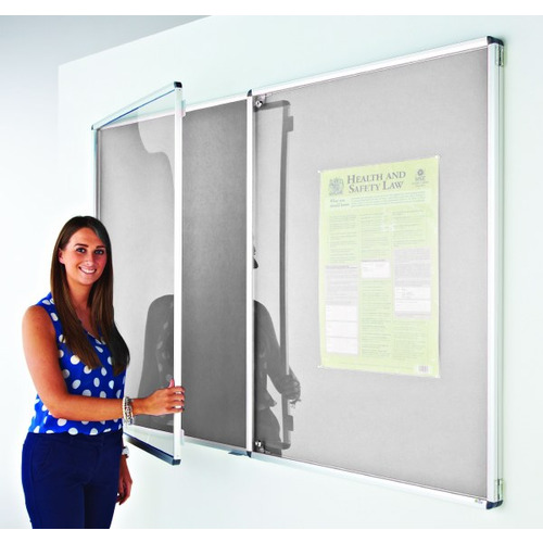 Eco-Sound Tamperproof Blazemaster Noticeboard 1800 x 1200mm Light Grey