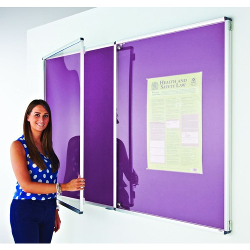Eco-Sound Tamperproof Blazemaster Noticeboard 1800 x 1200mm Purple