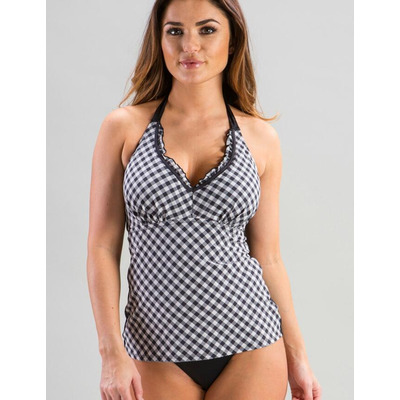 Pour Moi? Checkers Underwired Tankini Top
