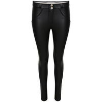 Image of FREDDY WRUP2RC006 SHAPING EFFECT MID RISE FAUX LEATHER SKINNY PANT - BLACK - M