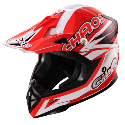 Chaos Adult Motocross Crash Helmet Red
