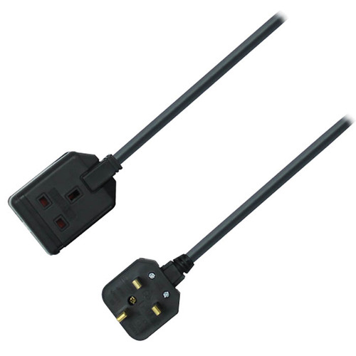 Single Gang 13A Extension Lead - Black 10m