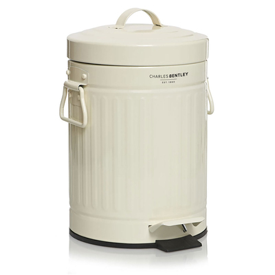 3L Round Retro Kitchen Mini Pedal Bin Cream