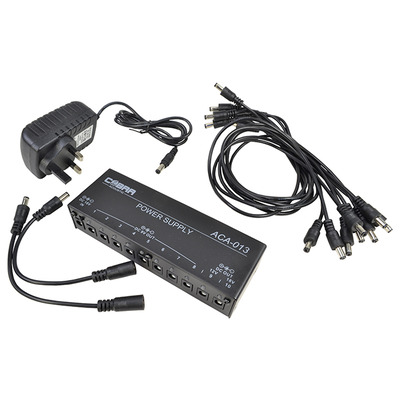 Guitar Effects Pedal Power Supply, Multi-Output 8 Way 12 Volt