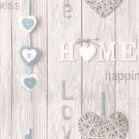 Image of Love Your Home Wallpaper Blue Fine Decor FD41719