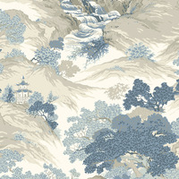 Image of Crown Archives Oriental Landscape Wallpaper China Blue M1190