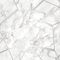Image of Fractal Geometric Marble Wallpaper Silver - Fine Decor FD42263