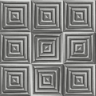 Metallic Square Wallpaper Silver / Charcoal Muriva L44609