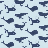 Image of Bambino XVIII Whales Wallpaper Blue Rasch 531510