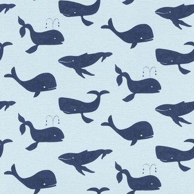 Bambino XVIII Whales Wallpaper Blue Rasch 531510
