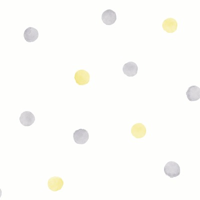 Over the Rainbow Watercolour Polka Dots Wallpaper Grey / Yellow Holden 91002