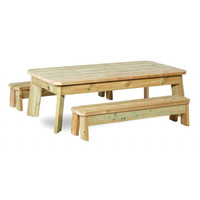 Image of Outdoor Rectangular Table & Bench Set