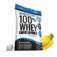 Image of EvoSport 100% Whey Protein Powder 1kg - Banana