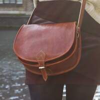 Brown Leather Crossbody Bag - Handcrafted Handbag｜Harfi