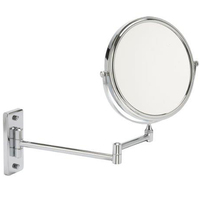 Image of 5x Magnification Chrome Wall Mounted Extendable Large Mirror