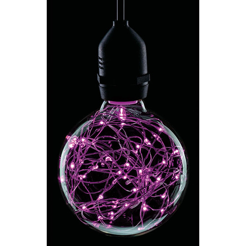1.7W LED G95 Polystar BC Lamp - Magenta