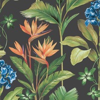 Image of Oliana Floral Wallpaper Charcoal Belgravia 8484