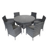 Image of 6 Piece Rattan Dining Set Grey