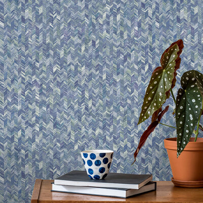 Amazonia Saram Chevron Navy Blue Wallpaper Holden 91291
