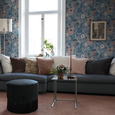 Apelviken Anemone Wallpaper Blue Blush Galerie 33004
