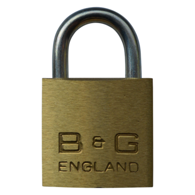 B&G Warded Brass Open Shackle Padlock - Brass Shackle