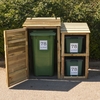 Image of Wheelie Bin and Recycling bin store for 2 bins with 3 FREE personalised address labels