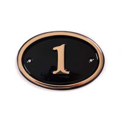 Oval Brass House Number - 14 x 10cm
