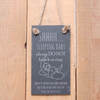 Image of Slate hanging door sign "Shhhh....sleeping baby please do not knock or ring.....