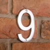 Image of 10cm Contemporary Chrome House Numbers - 9