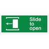 Image of Slide to Open - Left arrow sign