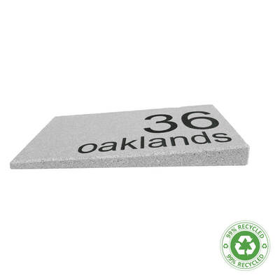 EcoStone Eco Friendly House Address Sign - wedge with two lines of text 350 x 255mm - UWAP1R
