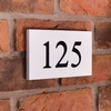 Image of 3 Digit Granite House Number with sandblasted and painted background