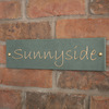 Image of Green Smooth Slate House Sign - 35.5 x 10cm