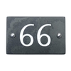 Image of Slate house number 66 v-carved with white infill numbers