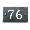 Image of Slate house number 76 v-carved with white infill numbers